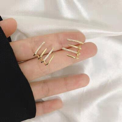 AVR JEWELS Korean Gold Plated Four Prong Stud Earrings